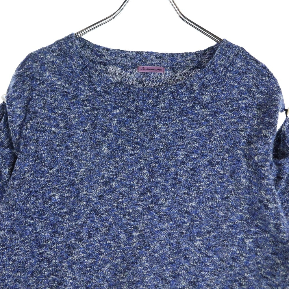 SueUNDERCOVER(スーアンダーカバー) 21SS カシミヤ混 オフショル長袖ニット セーター レディース ブルー SU1A1902