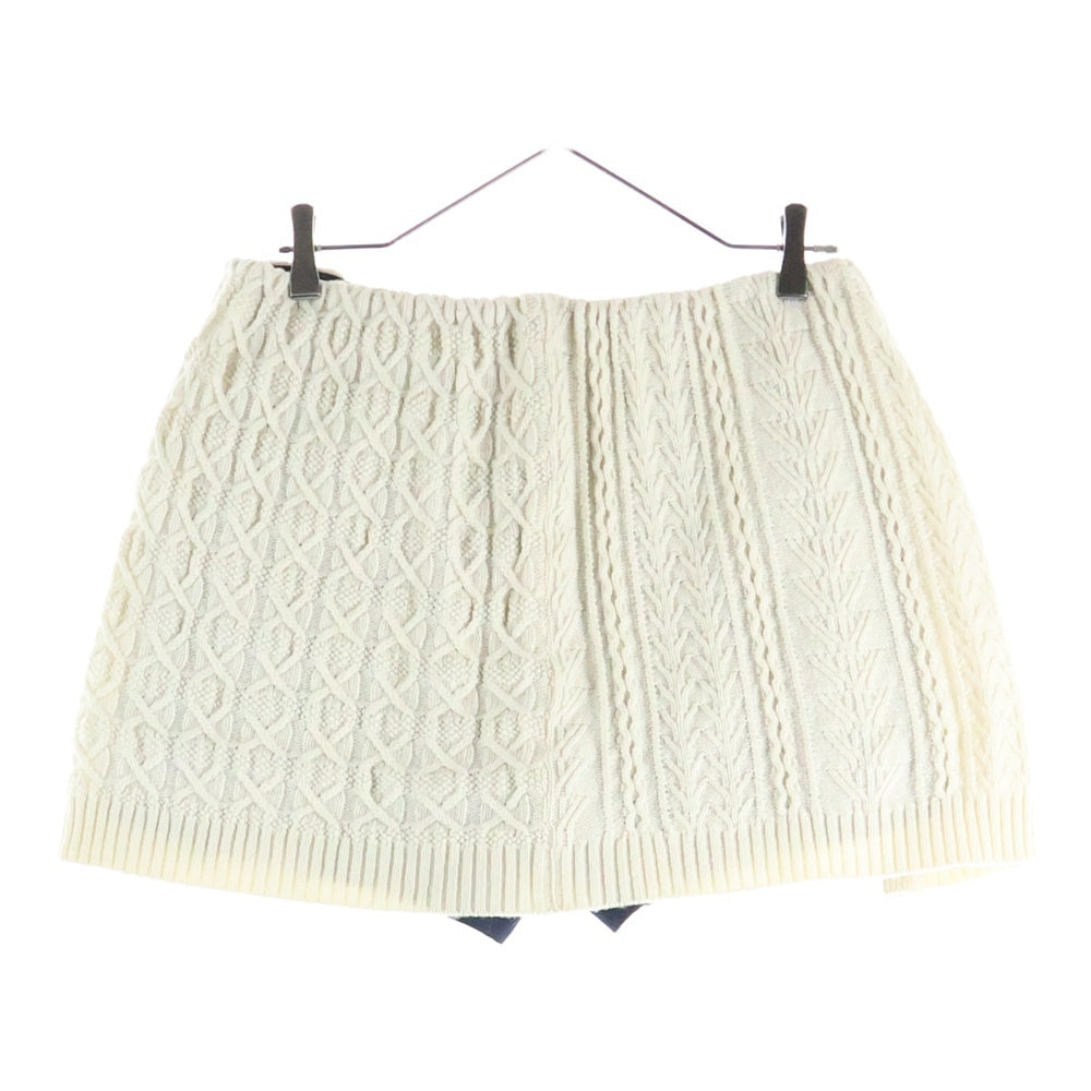 SueUNDERCOVER(スーアンダーカバー) ニット レイヤード ストライプショートパンツ ハーフパンツ レディース ネイビー/アイボリー SUN1501