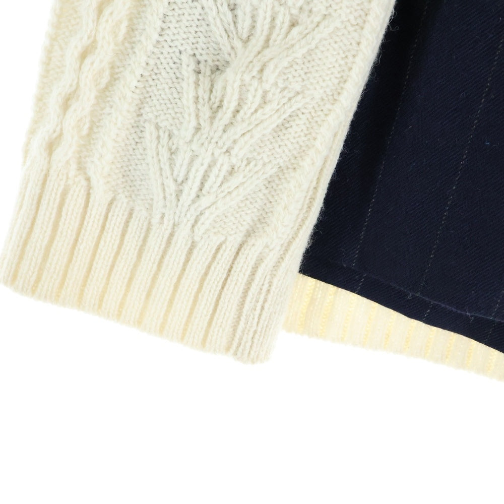 SueUNDERCOVER(スーアンダーカバー) ニット レイヤード ストライプショートパンツ ハーフパンツ レディース ネイビー/アイボリー SUN1501