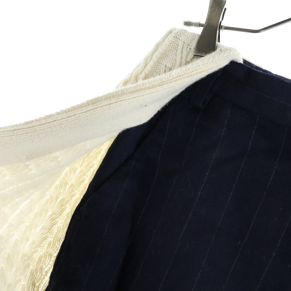 SueUNDERCOVER(スーアンダーカバー) ニット レイヤード ストライプショートパンツ ハーフパンツ レディース ネイビー/アイボリー SUN1501