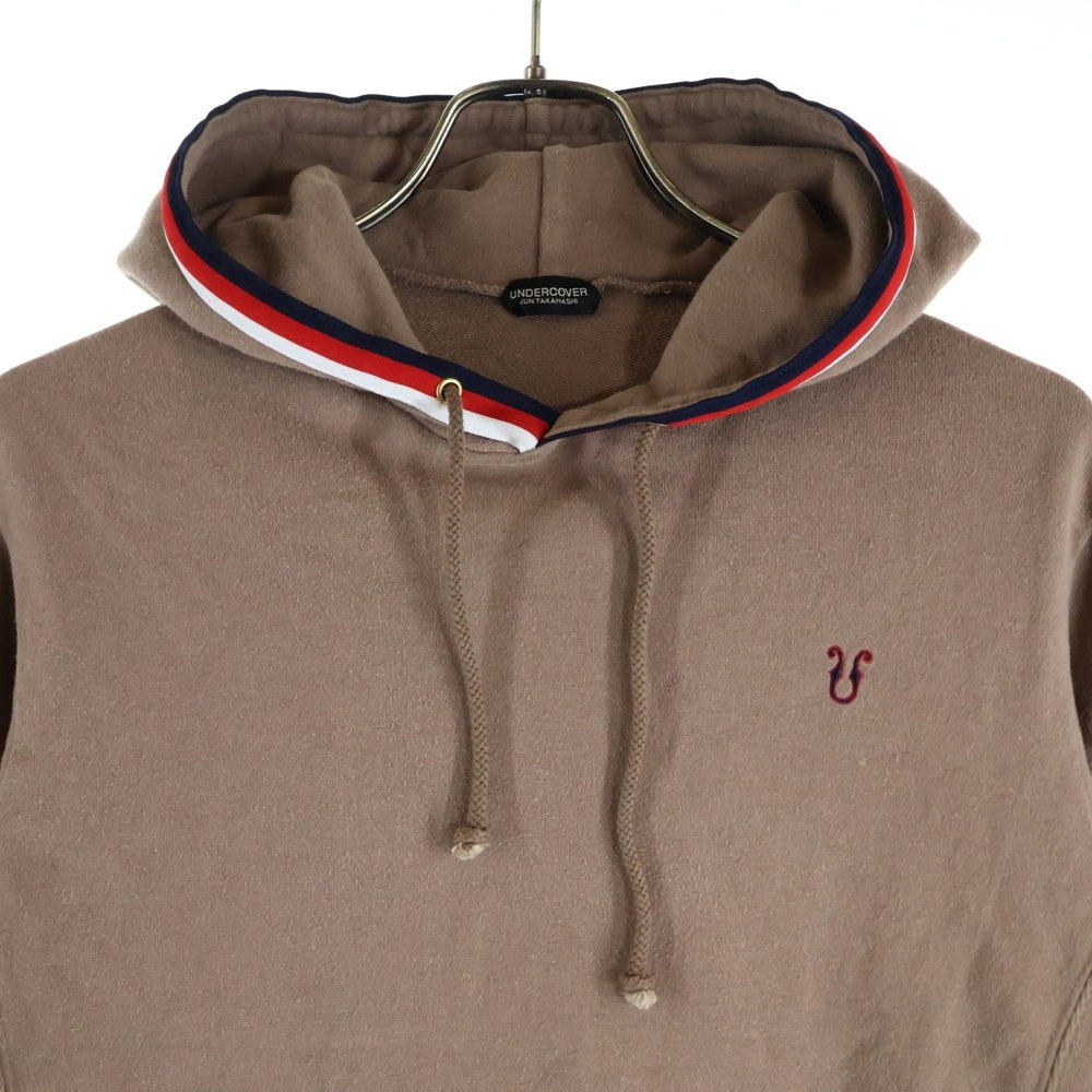 UNDERCOVER(アンダーカバー) トリコカラー フロントロゴエンブロイダリー プルオーバーフーディー パーカー スウェット ブラウン UCS1806