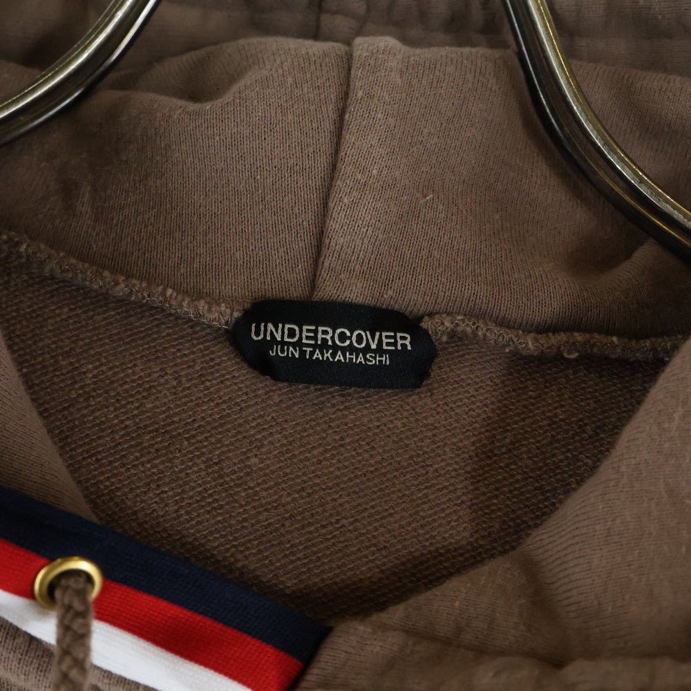 UNDERCOVER(アンダーカバー) トリコカラー フロントロゴエンブロイダリー プルオーバーフーディー パーカー スウェット ブラウン UCS1806