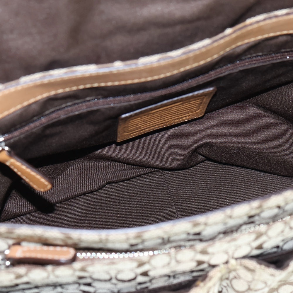 COACH(コーチ) ボヤージュ シグネチャー ショルダー メッセンジャーバッグ 総柄 ベージュ F70182 レディース