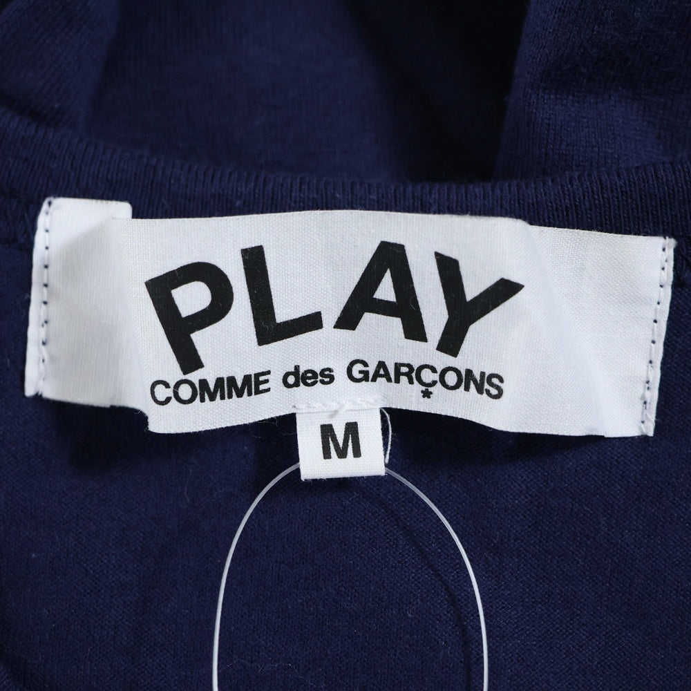 PLAY COMME des GARCONS(プレイコムデギャルソン) 18SS AD2017 フロントロゴデザイン クルーネック カットソー 半袖Tシャツ ネイビー AZ-T184