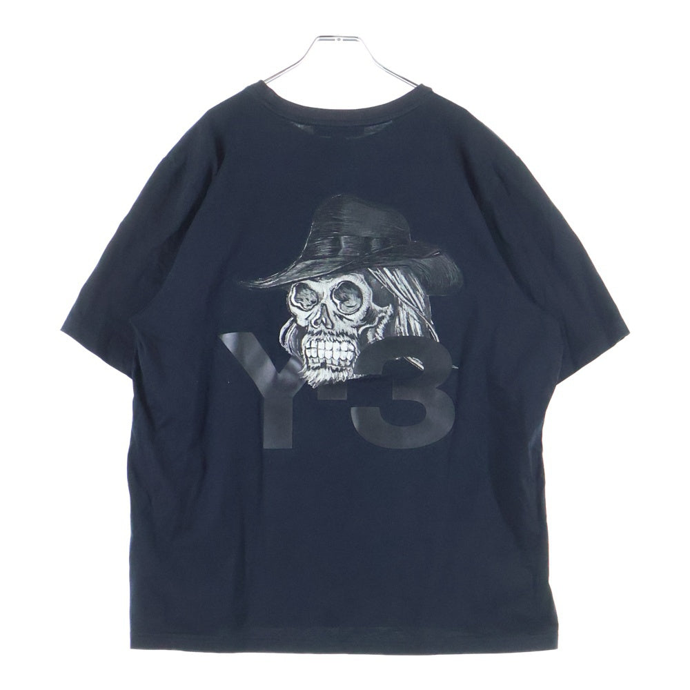 Y-3(ワイスリー) 19SS SKULL TEE スカル刺繍 クルーネック半袖Tシャツ カットソー ブラック EH5756 1AX001