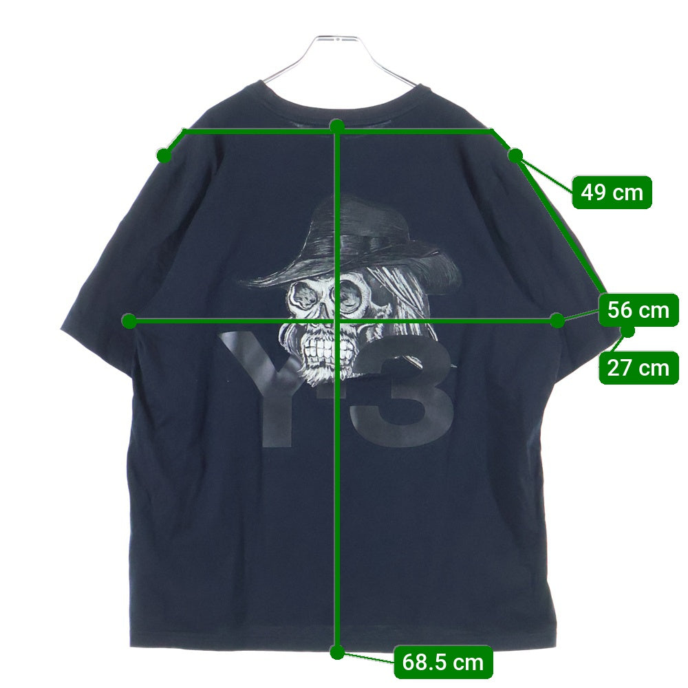 Y-3(ワイスリー) 19SS SKULL TEE スカル刺繍 クルーネック半袖Tシャツ カットソー ブラック EH5756 1AX001