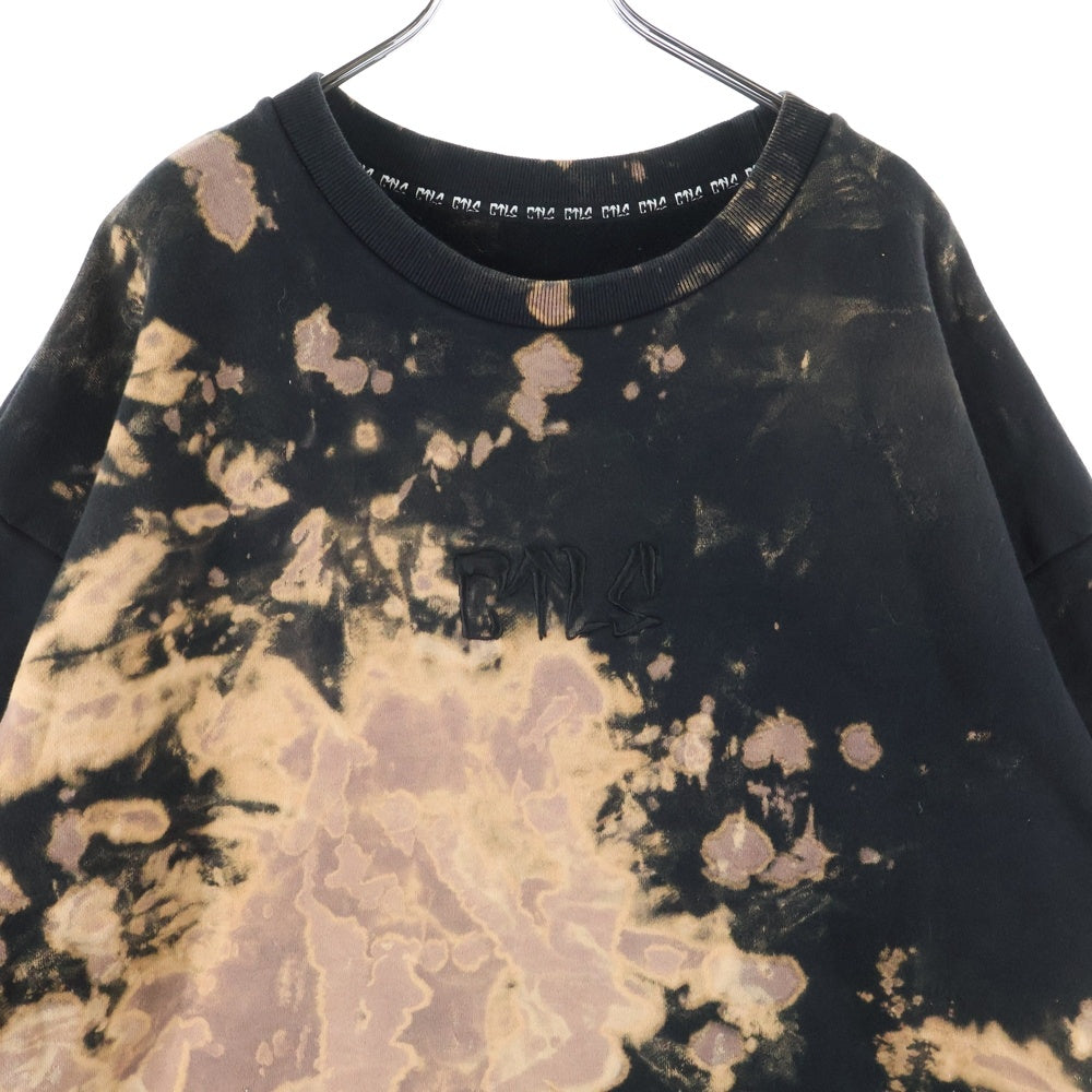 cvtvlist(カタリスト) USUAL TEE ユージュアル タイダイ クルーネック半袖スウェットTシャツ カットソー ブラック/オレンジ 2101040301