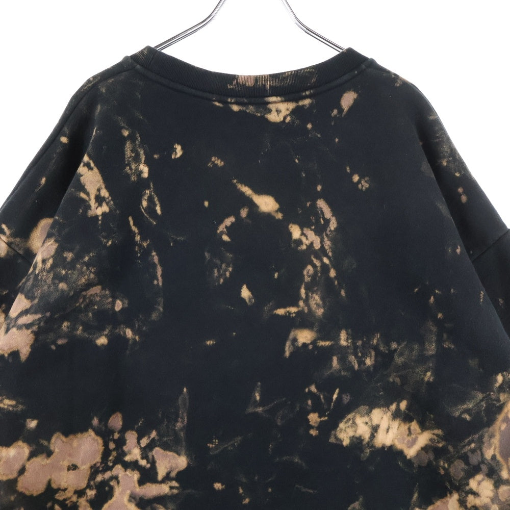 cvtvlist(カタリスト) USUAL TEE ユージュアル タイダイ クルーネック半袖スウェットTシャツ カットソー ブラック/オレンジ 2101040301