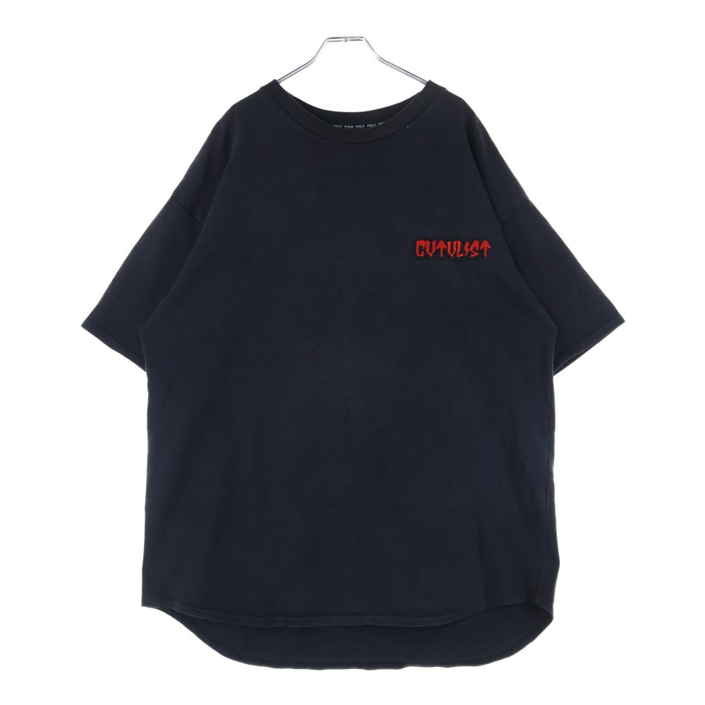 cvtvlist(カタリスト) フロントロゴ刺繍 クルーネック半袖Tシャツ カットソー ブラック 2101090307