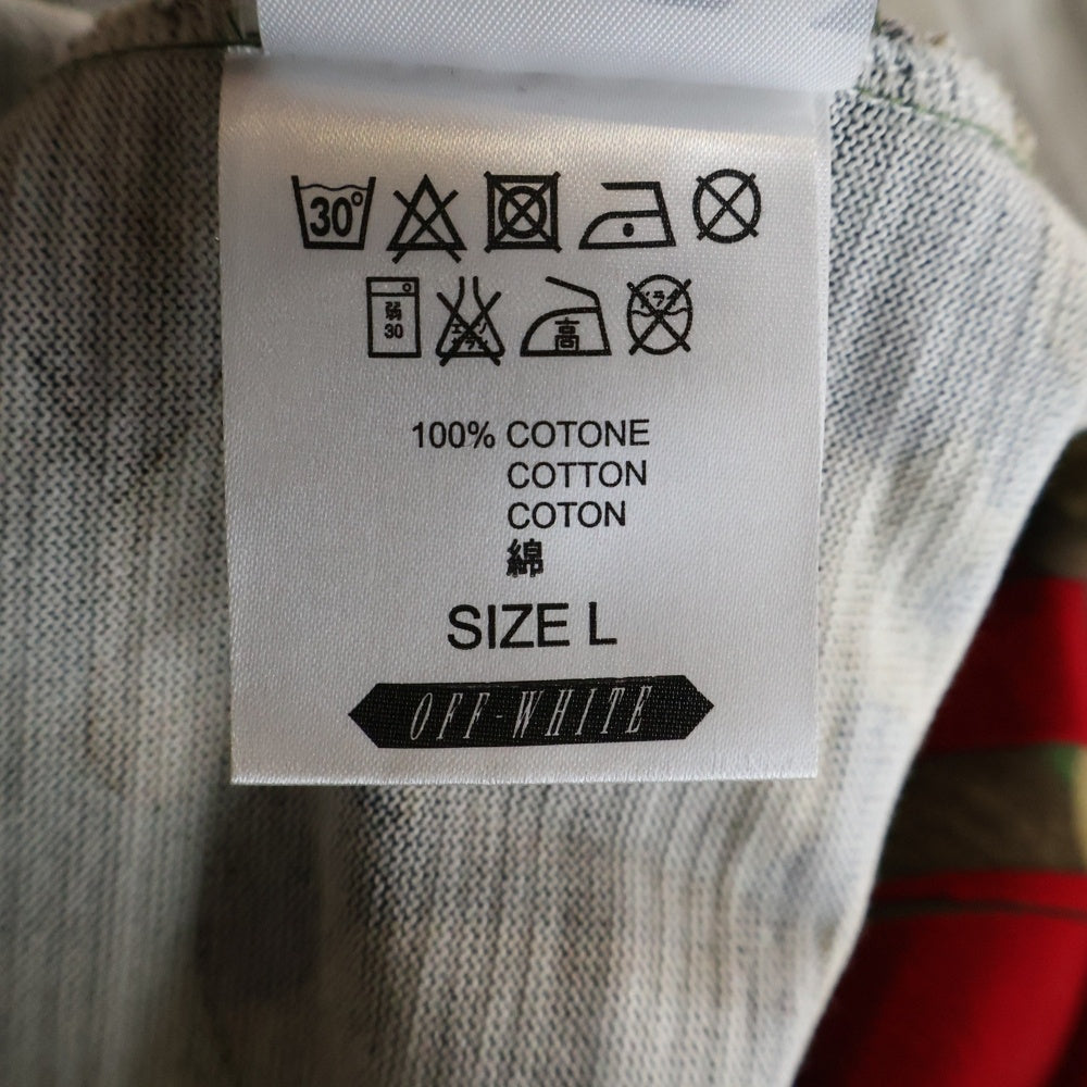 OFF-WHITE(オフホワイト) カモフラ ロゴワッペン クルーネック半袖Tシャツ カットソー カーキ