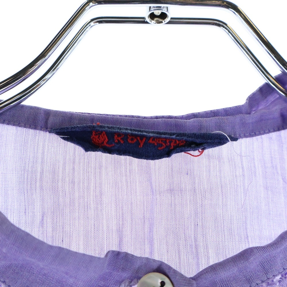 NO BRAND(ノーブランド) R by 45RPM (アールバイフォーティーアールピーエム) ショートスリーブ ノーカラーシャツ レディース パープル