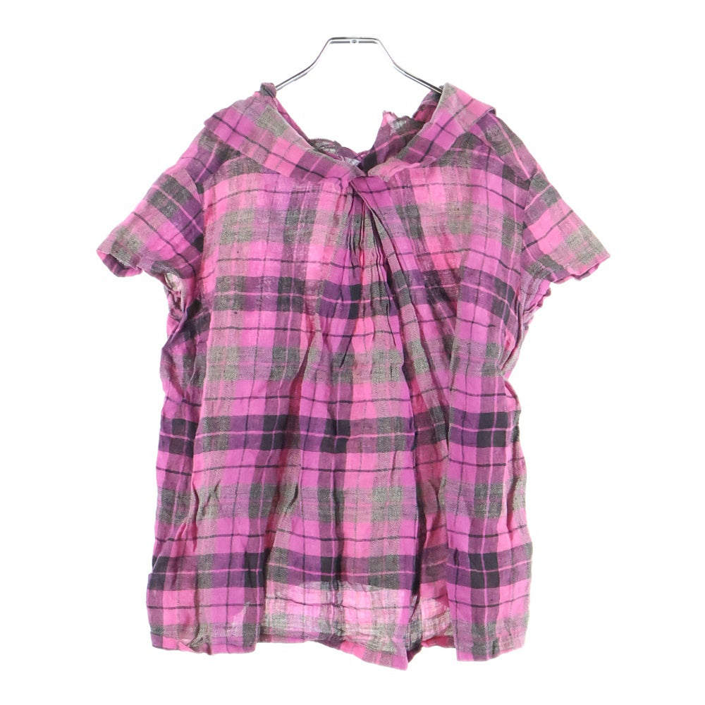 KAPITAL(キャピタル) チェック柄 ショートスリーブ ワンピース ドレス レディース ピンク/ブラック