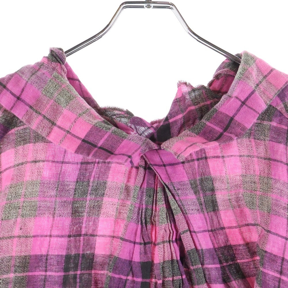 KAPITAL(キャピタル) チェック柄 ショートスリーブ ワンピース ドレス レディース ピンク/ブラック