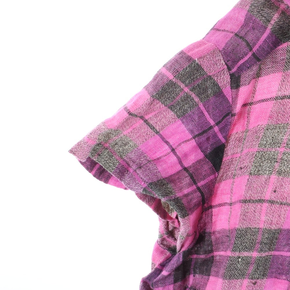 KAPITAL(キャピタル) チェック柄 ショートスリーブ ワンピース ドレス レディース ピンク/ブラック