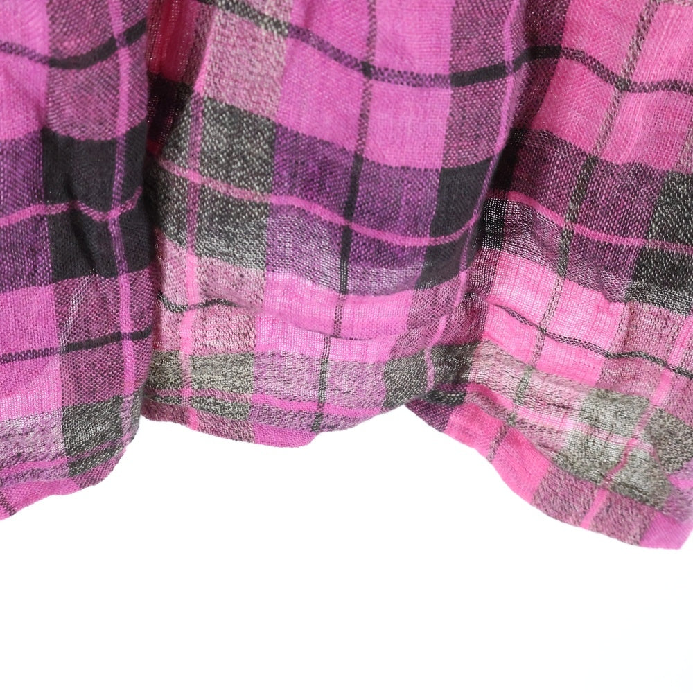 KAPITAL(キャピタル) チェック柄 ショートスリーブ ワンピース ドレス レディース ピンク/ブラック