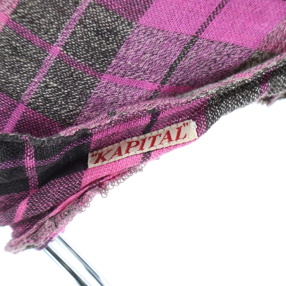 KAPITAL(キャピタル) チェック柄 ショートスリーブ ワンピース ドレス レディース ピンク/ブラック