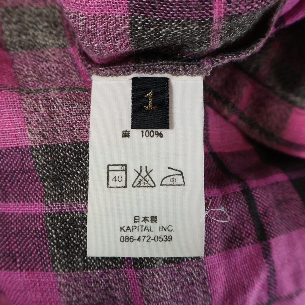 KAPITAL(キャピタル) チェック柄 ショートスリーブ ワンピース ドレス レディース ピンク/ブラック