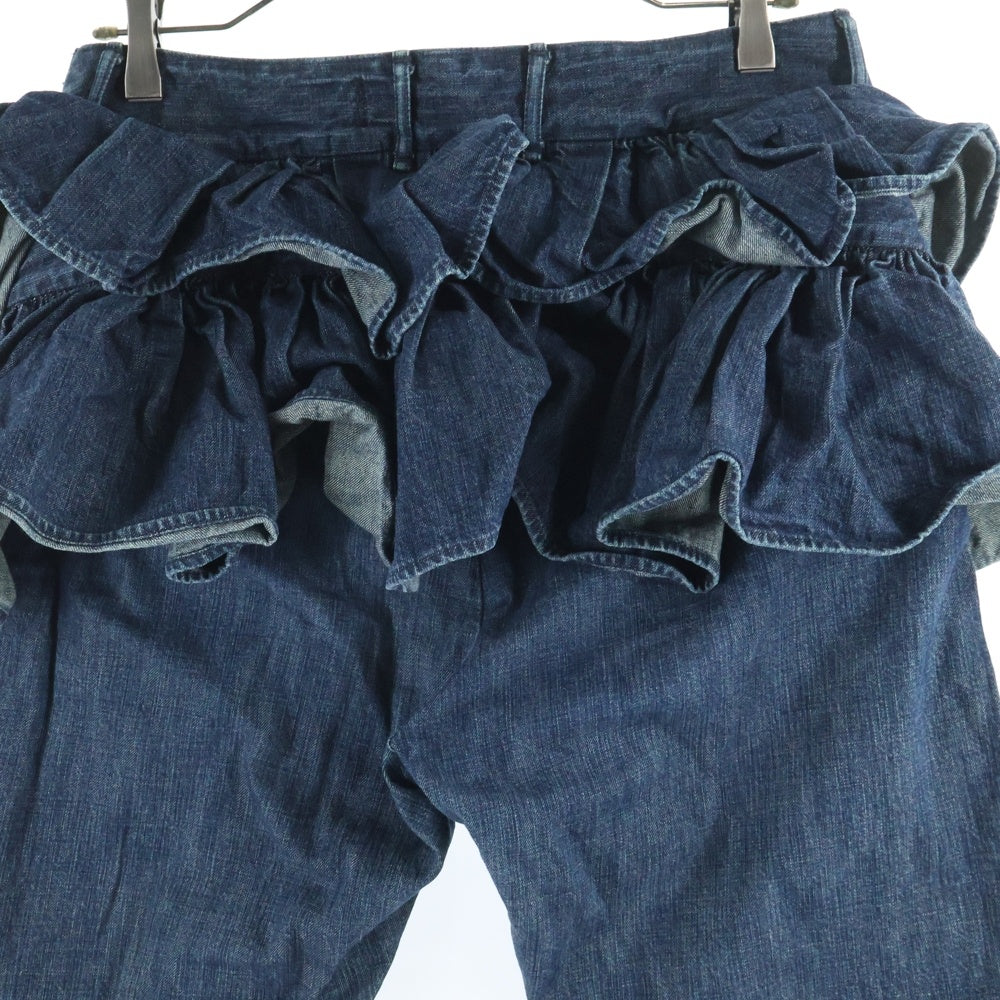 KAPITAL(キャピタル) フリル付き ストレートデニムパンツ ジーンズ レディース インディゴ