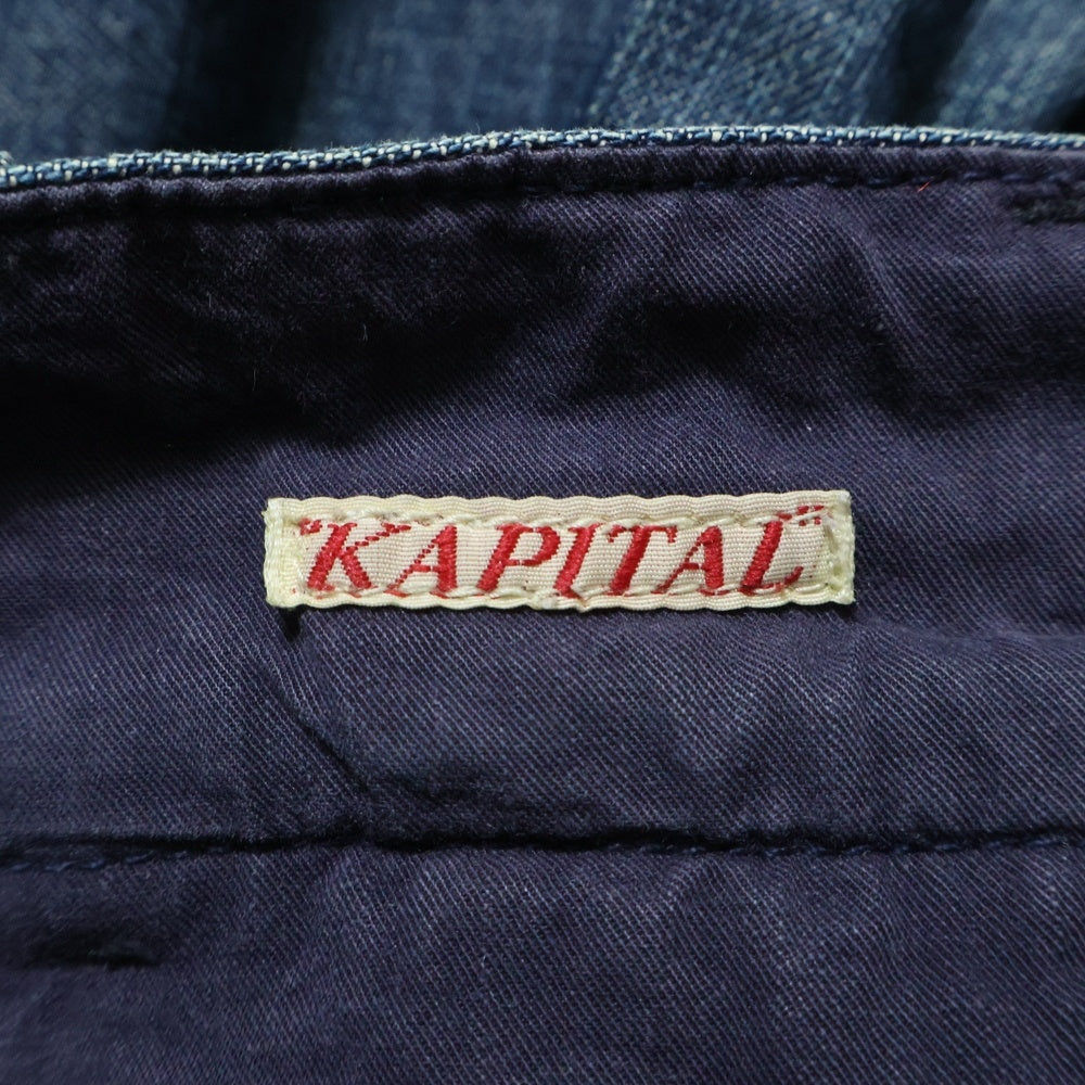 KAPITAL(キャピタル) フリル付き ストレートデニムパンツ ジーンズ レディース インディゴ