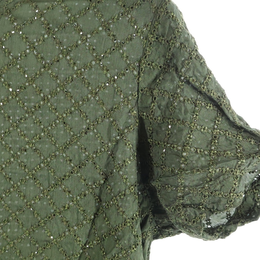 tricot COMME des GARCONS(トリコ コム デ ギャルソン) 90S AD1999 VINTAGE ヴィンテージ 総柄 クルーネック半袖Tシャツ カットソー レディース グリーン TB-01008M