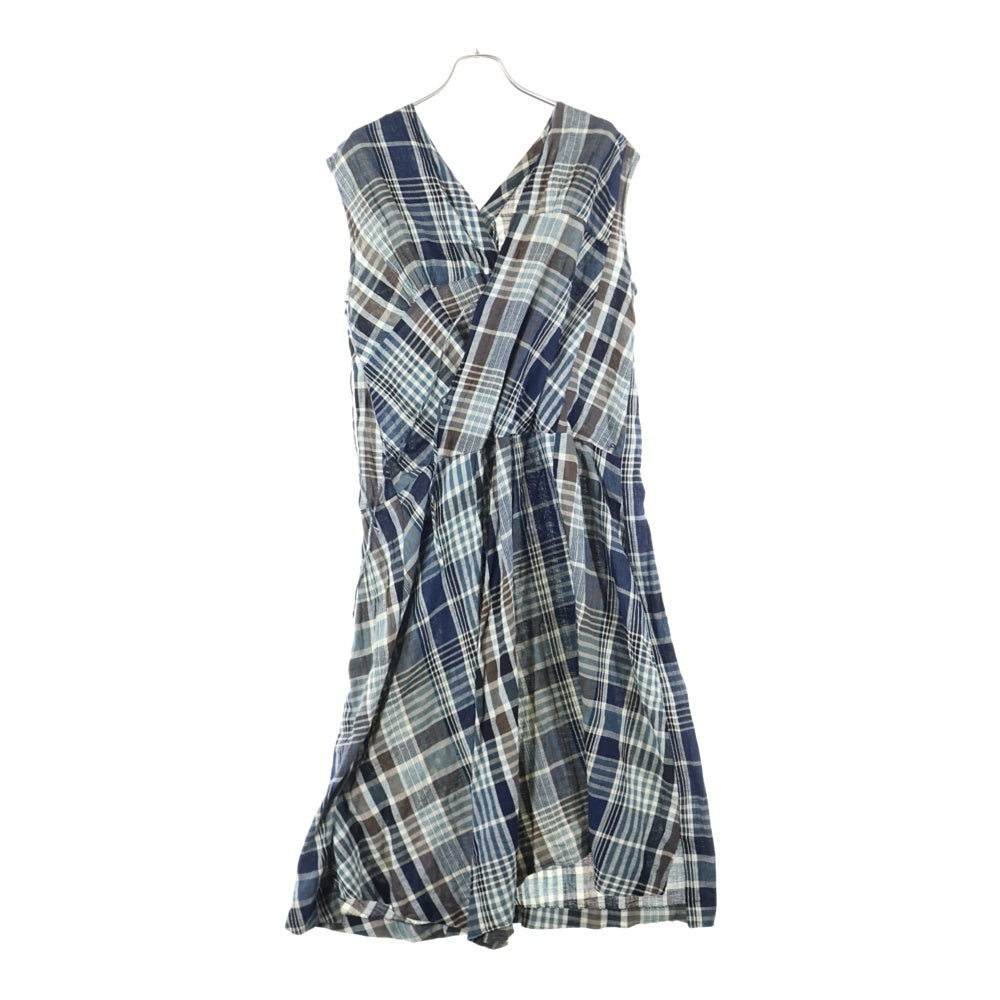 NO BRAND(ノーブランド) R by 45RPM (アールバイフォーティーアールピーエム) チェック柄 ノースリーブワンピース ドレス レディース マルチカラー