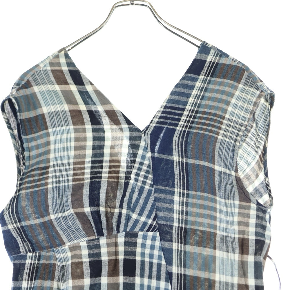 NO BRAND(ノーブランド) R by 45RPM (アールバイフォーティーアールピーエム) チェック柄 ノースリーブワンピース ドレス レディース マルチカラー