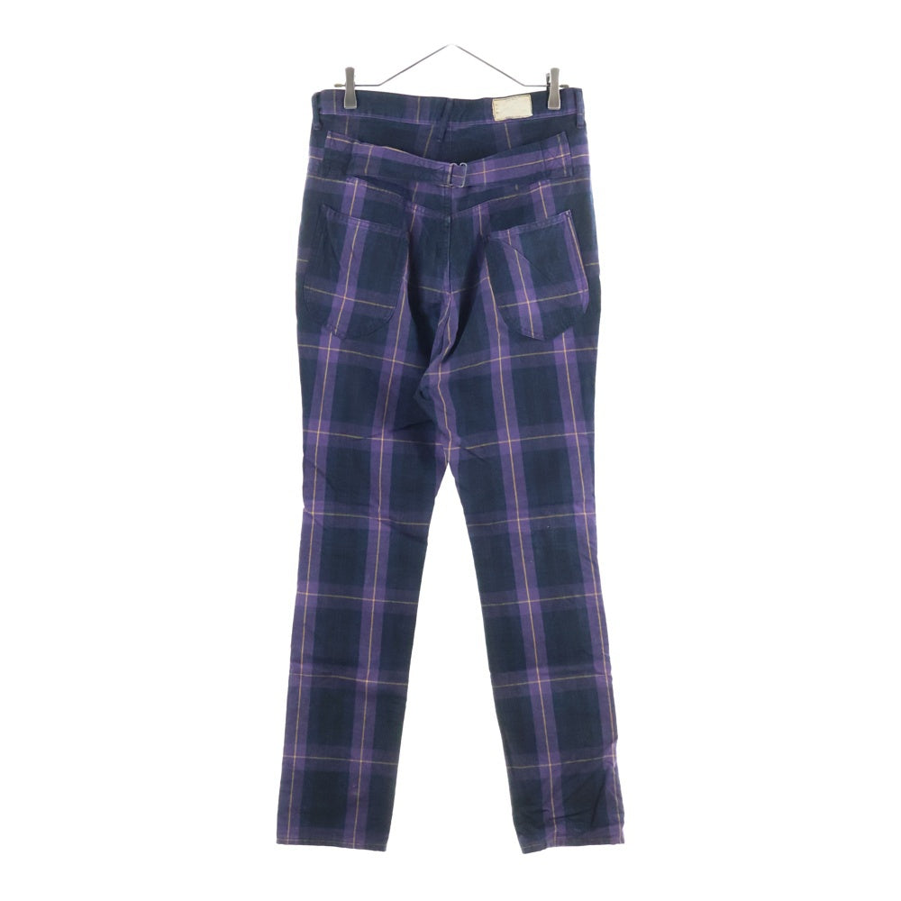 KAPITAL(キャピタル) チェック柄 コットンテーパードパンツ ブラック