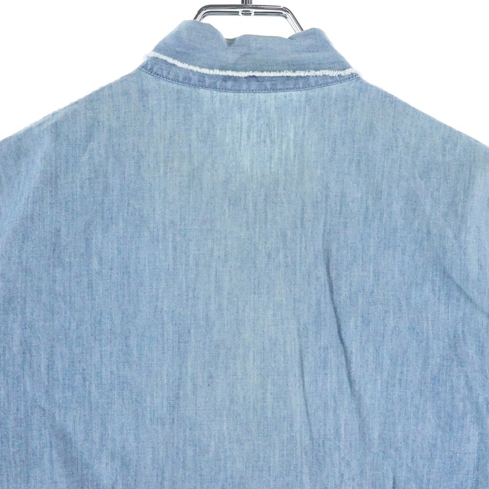 NO BRAND(ノーブランド) R by 45RPM (アールバイフォーティーアールピーエム) ショートスリーブ フリルデニムシャツ レディース インディゴ