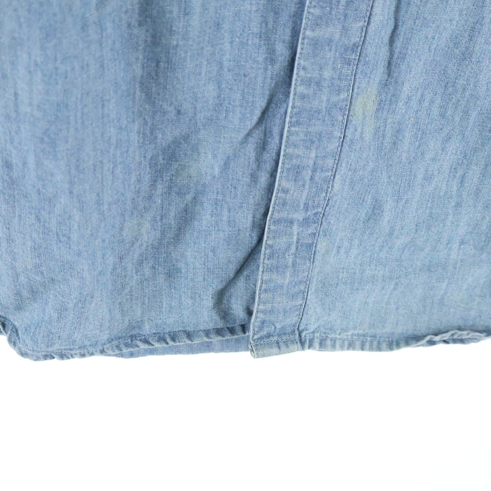 NO BRAND(ノーブランド) R by 45RPM (アールバイフォーティーアールピーエム) ショートスリーブ フリルデニムシャツ レディース インディゴ