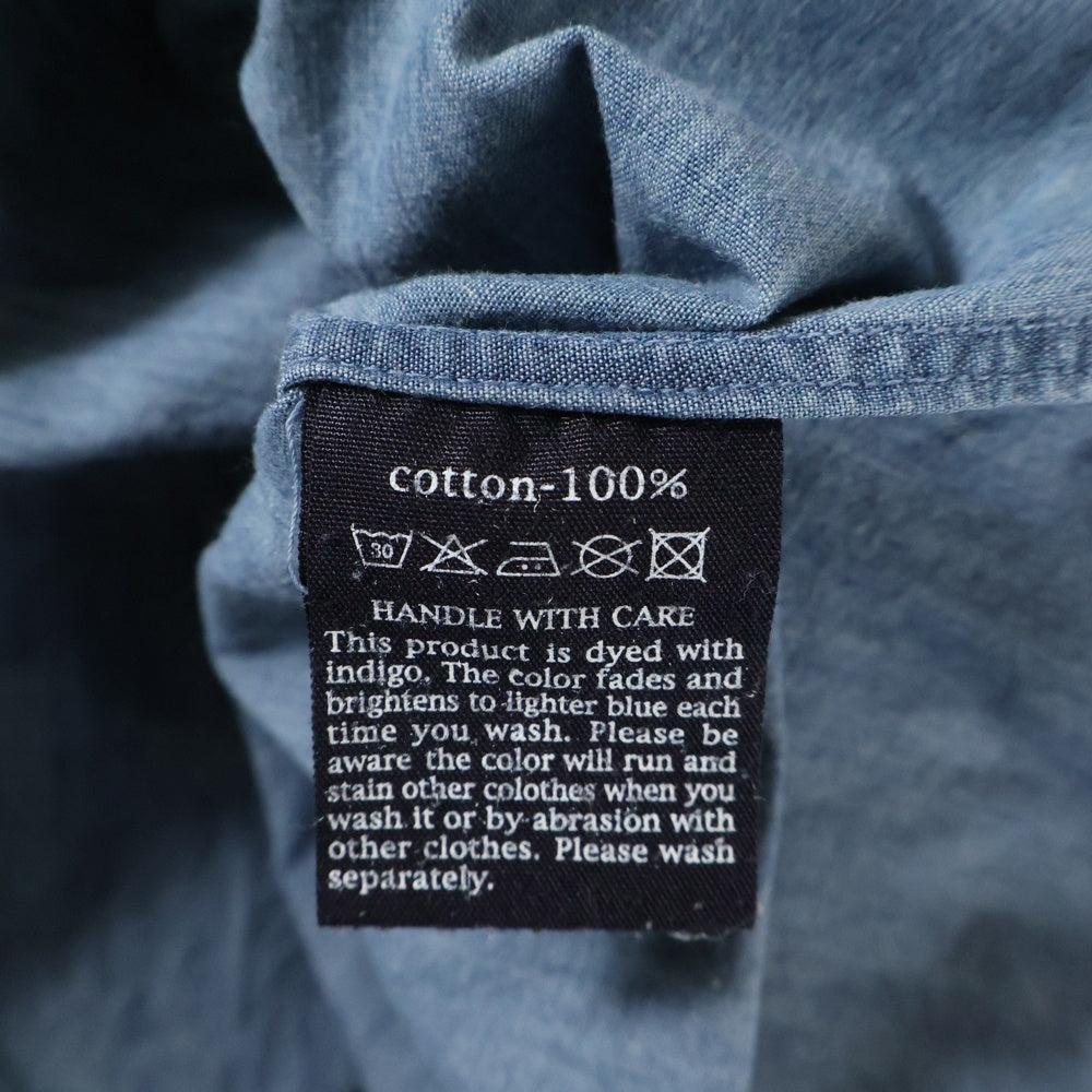 NO BRAND(ノーブランド) R by 45RPM (アールバイフォーティーアールピーエム) ショートスリーブ フリルデニムシャツ レディース インディゴ