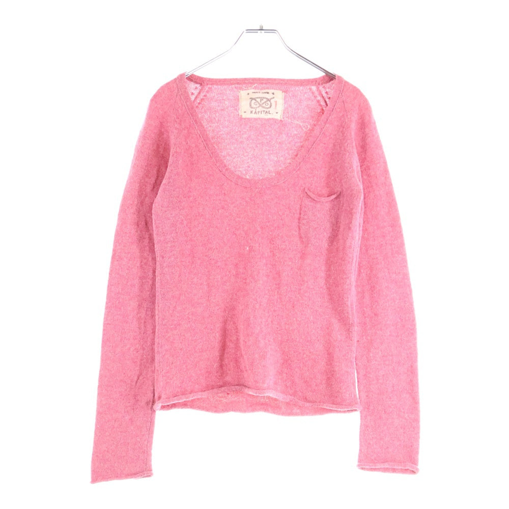 KAPITAL(キャピタル) オープンネック ウールニットセーター レディース ピンク