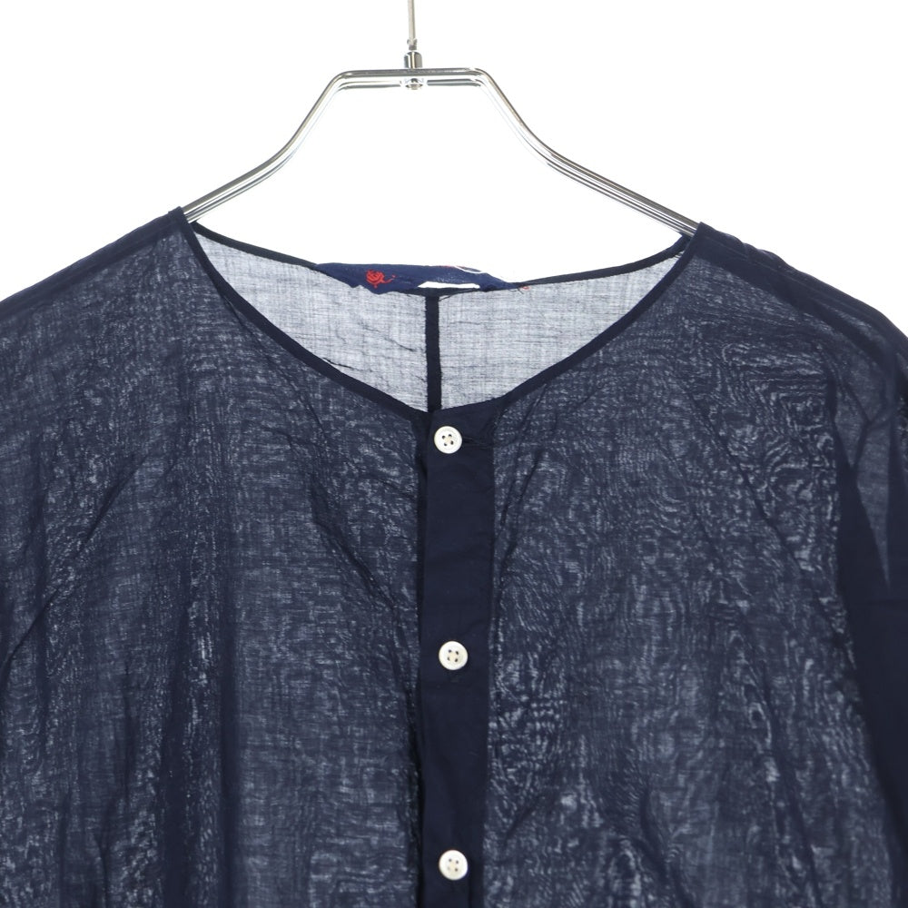 NO BRAND(ノーブランド) R by 45RPM (アールバイフォーティーアールピーエム) コットン ロングスリーブワンピース ドレス レディース ネイビー