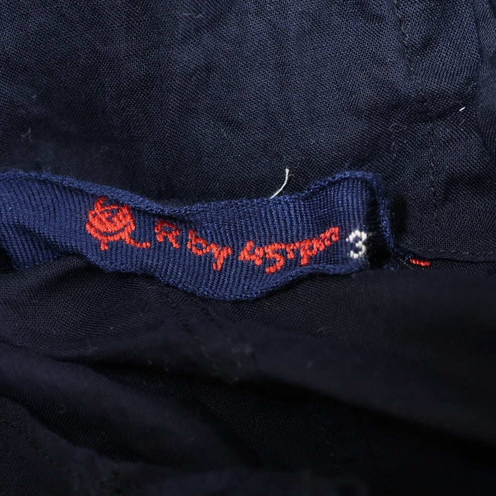 NO BRAND(ノーブランド) R by 45RPM (アールバイフォーティーアールピーエム) コットン ロングスリーブワンピース ドレス レディース ネイビー