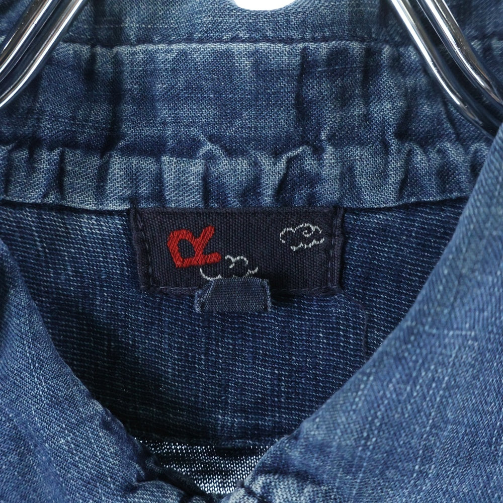 NO BRAND(ノーブランド) R by 45RPM (アールバイフォーティーアールピーエム) ショートスリーブ デニムポロシャツ レディース インディゴ