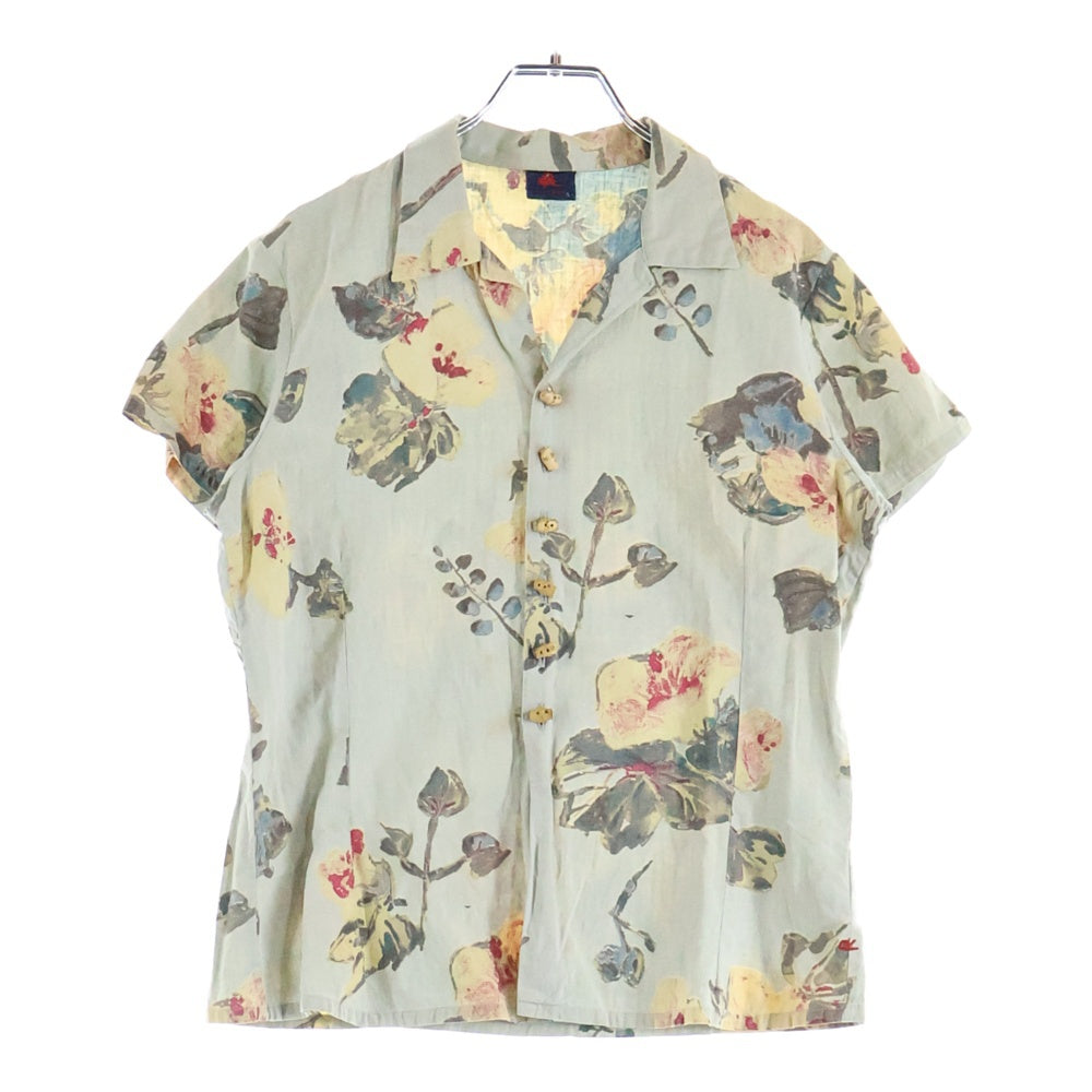 NO BRAND(ノーブランド) R by 45RPM (アールバイフォーティーアールピーエム) 花柄 オープンカラーシャツ レディース グレー
