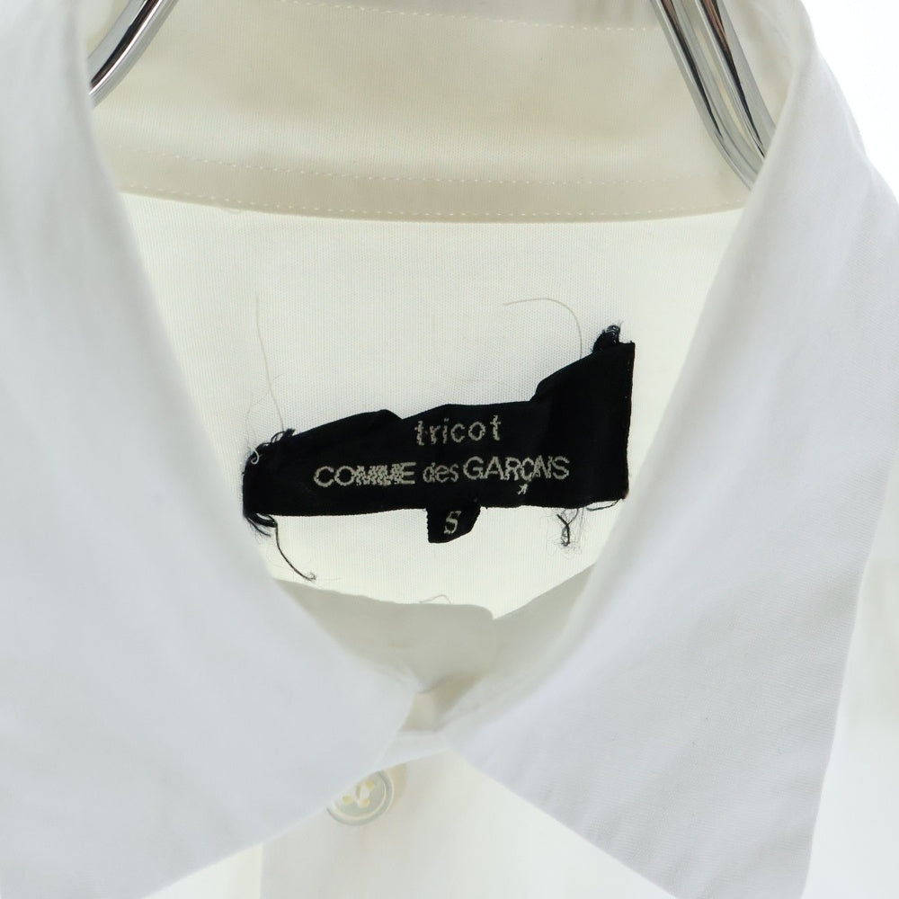 tricot COMME des GARCONS(トリコ コム デ ギャルソン) 07AW AD2007 フリル袖 ハーフスリーブ コットンシャツ レディース ホワイト TT-B007