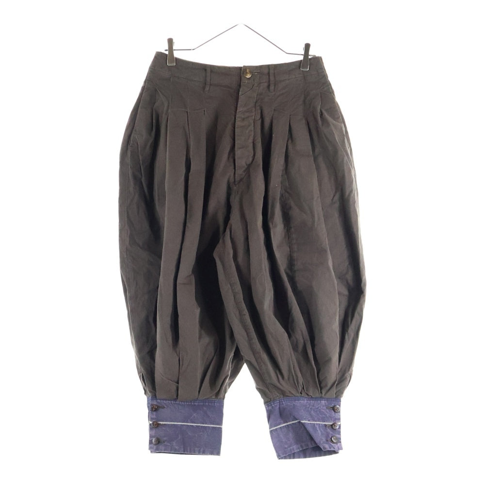 KAPITAL(キャピタル) ドッキング ボタンフライ ワイドバルーンパンツ ブラウン/パープル