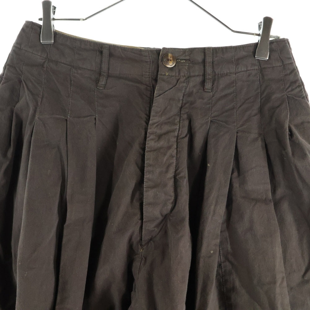 KAPITAL(キャピタル) ドッキング ボタンフライ ワイドバルーンパンツ ブラウン/パープル