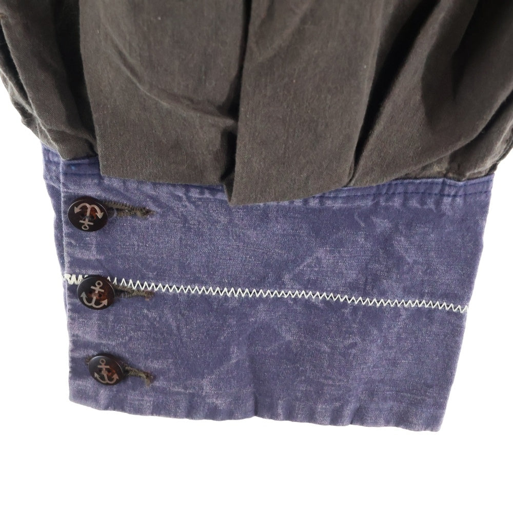 KAPITAL(キャピタル) ドッキング ボタンフライ ワイドバルーンパンツ ブラウン/パープル