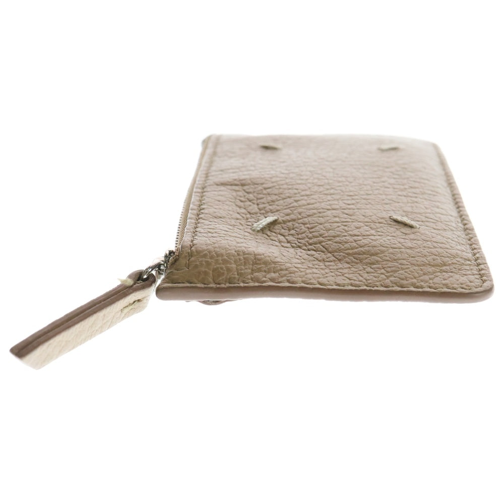 Maison Margiela 11(メゾンマルジェラ11) フラグメントケース 4ステッチ レザー コイン&カードケース 財布 ミニウォレット ベージュ S56UI0143