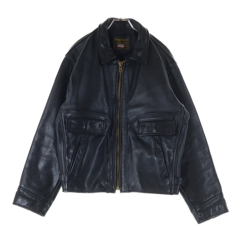 VANSON(バンソン) IKE LEATHER JACKET ジップアップ シングルライダース レザージャケット ブラック