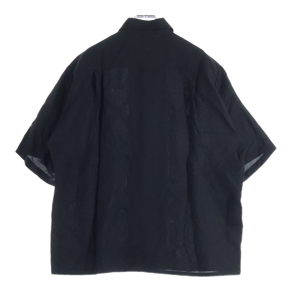 WACKO MARIA(ワコマリア) 24SS ×WOLF'S HEAD 50'S SHIRT S/S TYPE 3 ウルフズヘッド フィフティーズ オープンカラー 半袖シャツ ブラック WOLFSHEAD-WM-OC09
