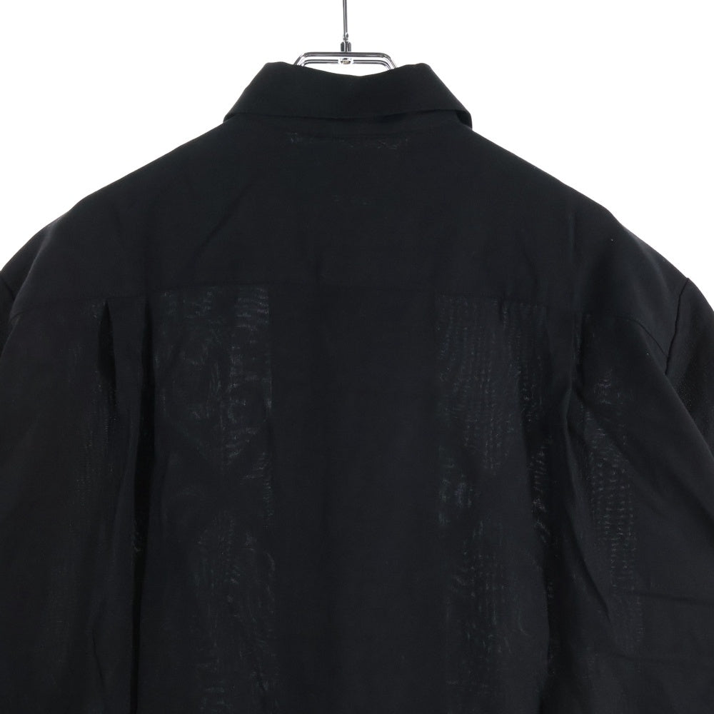 WACKO MARIA(ワコマリア) 24SS ×WOLF'S HEAD 50'S SHIRT S/S TYPE 3 ウルフズヘッド フィフティーズ オープンカラー 半袖シャツ ブラック WOLFSHEAD-WM-OC09