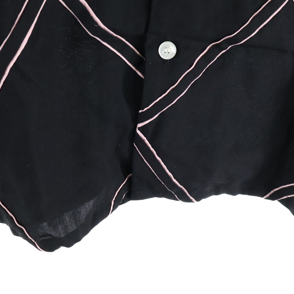 WACKO MARIA(ワコマリア) 24SS ×WOLF'S HEAD 50'S SHIRT S/S TYPE 3 ウルフズヘッド フィフティーズ オープンカラー 半袖シャツ ブラック WOLFSHEAD-WM-OC09