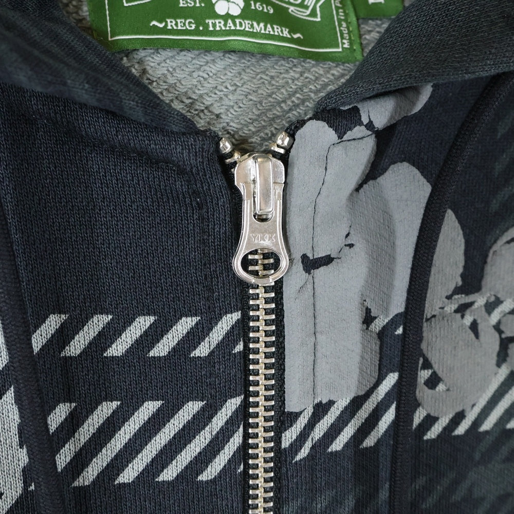 DENIM TEARS(デニムティアーズ) 25AW PLAID COTTON WREATH ZIP HOODIE プレイドコットン リースジップアップフーディー パーカー ブラック FW25TZH010