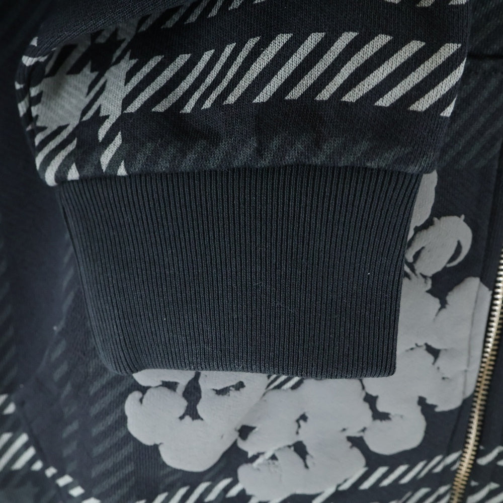 DENIM TEARS(デニムティアーズ) 25AW PLAID COTTON WREATH ZIP HOODIE プレイドコットン リースジップアップフーディー パーカー ブラック FW25TZH010