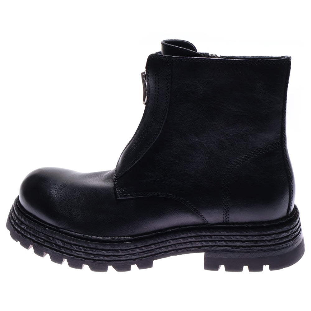 NO BRAND(ノーブランド) WHOOP-DE-DOO フープディドゥ バンピージップアップ レザーシューズ ブラック 25295693