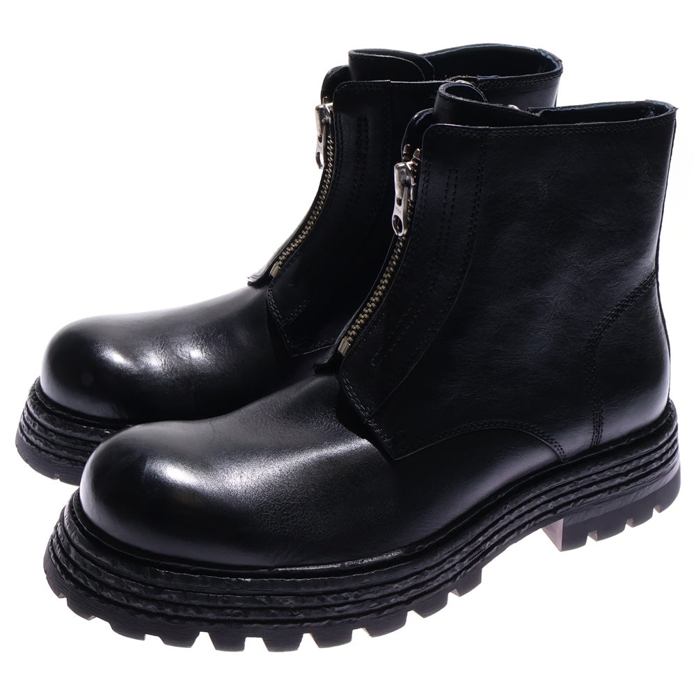 NO BRAND(ノーブランド) WHOOP-DE-DOO フープディドゥ バンピージップアップ レザーシューズ ブラック 25295693