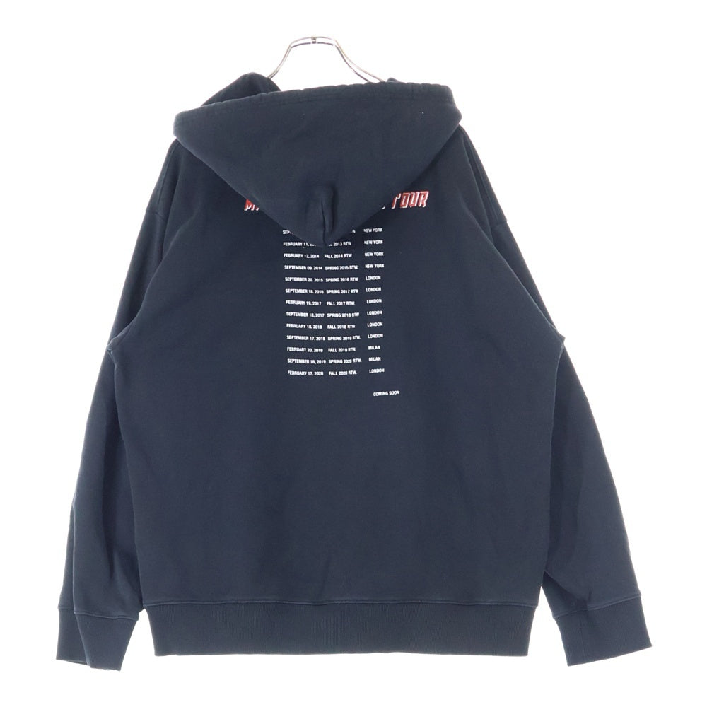 MM6 Maison Margiela(エムエムシックスメゾンマルジェラ) 21AW 6 Tour プリントプルオーバースウェットパーカー フーディ ブラック S52GU0149