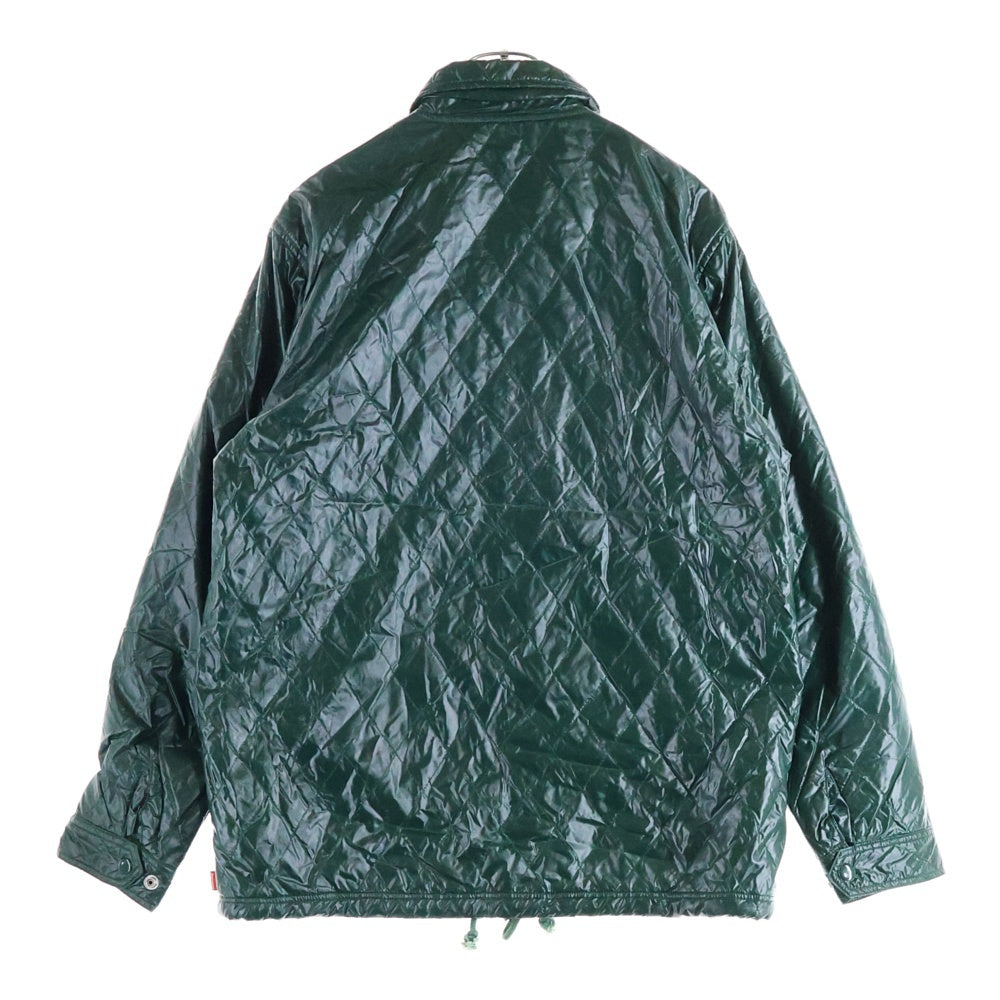 SUPREME(シュプリーム) 14AW Quilted Coaches Jacket コーチズ フロントロゴデザイン マルチポケット キルティングジャケット グリーン